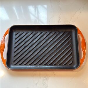 Le Creuset Orange Cast Iron Grill Pan